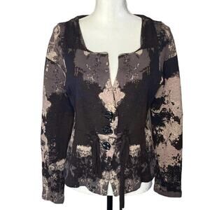 Anthropologie Charlie & Robin cropped blazer size large cotton wool blend